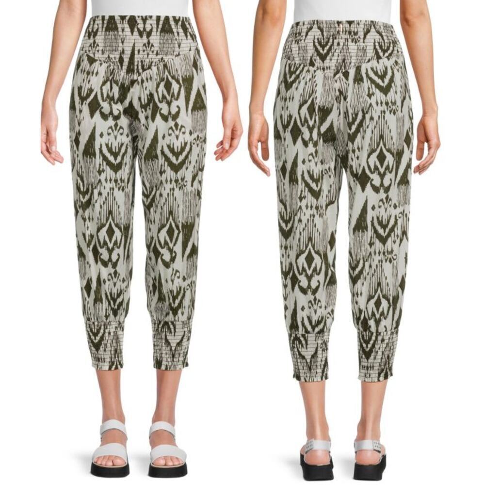 Misa Los Angeles Vega Geometric Tapered Pants Green size xs